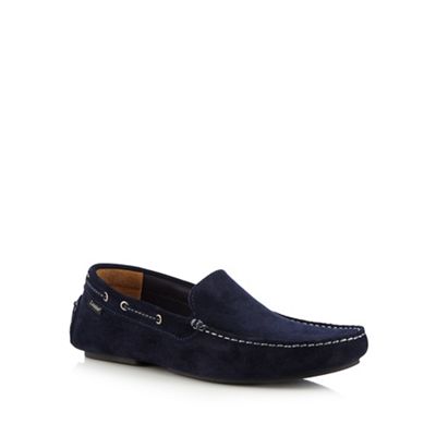 Loake Big and tall navy suede slip-on shoes